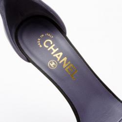 Pre Owned Chanel Lavender Leather Ankle Strap Sandals Size 38