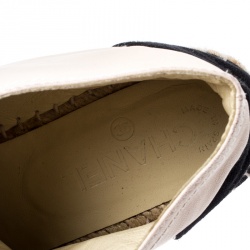 Pre Owned حذاء رياضي شانيل بجلد بيج CC واسبادريه مقاس 38