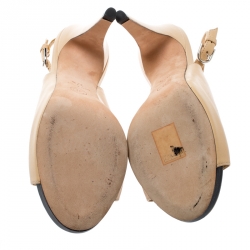 Pre Owned صندل شانيل فتحة كعب CC نعل سميك 