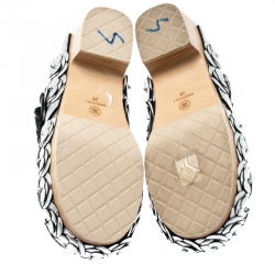 Pre Owned Chanel Metallic Silver Camellia Embellished CC Lock Wooden Clogs Size 38