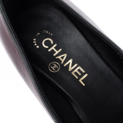مملوكة مسبقًا Chanel Burgundy Leather Bow Embellished Pumps Size 41.5