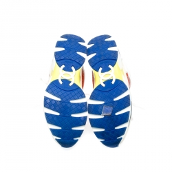 Pre Owned Chanel Multicolor Nylon And Leather CC Logo Lace Up Sneakers Size 37.5