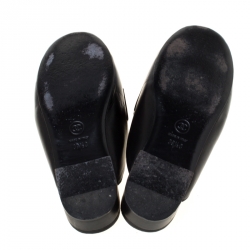 Chanel Black CC Leather Braided Chain Mules Slides Size 39.5