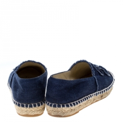 مملوكة مسبقًا حذاء سبادريلز شانيل غطاء مقدمة CC دينيم أسود / أزرق مقاس 37