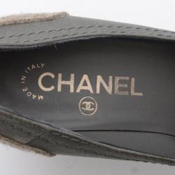 Pre Owned Chanel Cap Toe Wedge Pumps Size 37