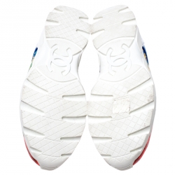 مملوكة مسبقًا حذاء راضي شانيل رباط علوي قماش تويد و بلاستيك مشمع متعدد الألوان مقاس 40