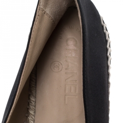 مملوكة مسبقًا حذاء لوفرز شانيل إسبادريلز CC كانفاس وساتان أسود مقاس 40