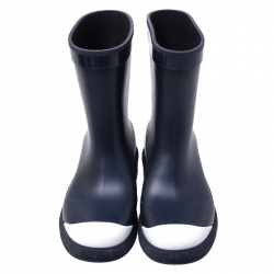 Chanel Navy Blue/White Rubber CC Ankle Length Boots Size 38