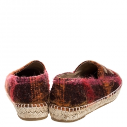Pre Owned Chanel Multicolor Wool Blend Fabric CC Cap Toe Espadrilles Size 39