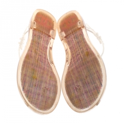 Chanel Multicolor Jelly Camellia Flower Flat Sandals Size 40