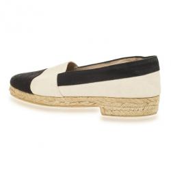 Pre Owned Chanel Black &amp; White CC Espadrilles Size 37
