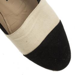 Pre Owned Chanel Black &amp; White CC Espadrilles Size 37