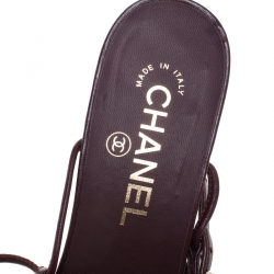 Chanel Two Tone Leather And Satin Pointed Toe Slingback Sandals Size 40