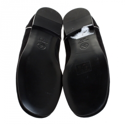 Pre Owned حذاء شانيل سموكي مزخرف كريستال سويدي أسود مقاس 36.5