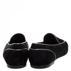 Pre Owned حذاء شانيل سموكي مزخرف كريستال سويدي أسود مقاس 36.5