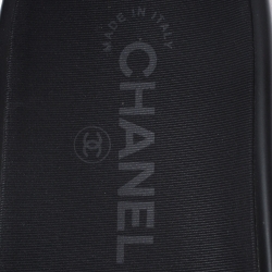 Pre Owned Chanel Black/Pink Tweed Camellia Embellished Flat Slides Size 37