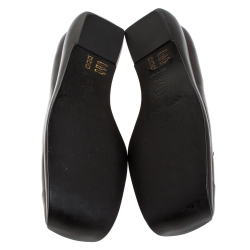 Pre Owned حذاء كعب عالي شانيل فينتدج "ايدنتيفيكيشون" مقدمة سوداء مربعة كعب روكي جلد بني داكن و أسود مقاس 38