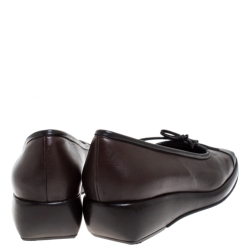 Pre Owned حذاء كعب عالي شانيل فينتدج "ايدنتيفيكيشون" مقدمة سوداء مربعة كعب روكي جلد بني داكن و أسود مقاس 38