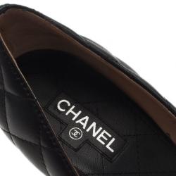 Pre Owned Chanel Black Quilted Leather CC Pumps Size 38