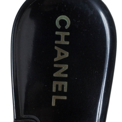 Chanel Black and White Jelly Camellia Thong Sandals Size 39
