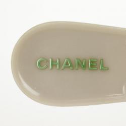 Pre Owned Chanel Cream Jelly CC Camellia Flower Thong Sandals Size 42