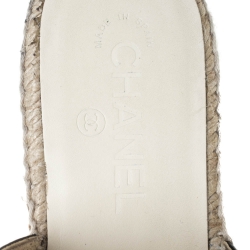 Pre Owned حذاء سلايد شانيل جلد اسود مقدمة منفصلة مقاس 39