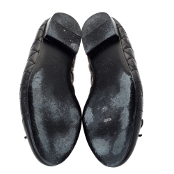 Pre Owned حذاء باليرينا فلات شانيل غطاء مقدمة فيونكة سي سي جلد مبطن أسود مقاس 40.5