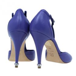 مملوكة مسبقًا صندل شانيل لآلئ جلد بنفسجي مقاس 39