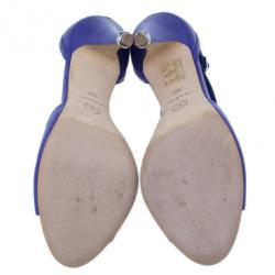 مملوكة مسبقًا صندل شانيل لآلئ جلد بنفسجي مقاس 39