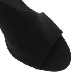 Pre Owned Chanel Black Crepe Slingback Sandals Size 39