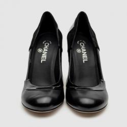 Pre Owned Chanel Black Leather Pumps Size 40