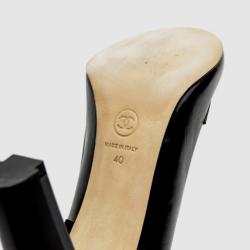 Pre Owned Chanel Black Leather Pumps Size 40