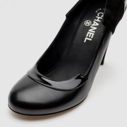 Pre Owned Chanel Black Leather Pumps Size 40