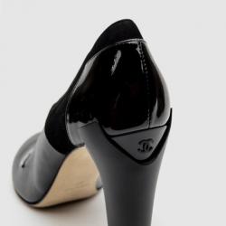 Pre Owned Chanel Black Leather Pumps Size 40