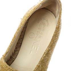 Pre Owned حذاء إسبادريل شانيل شعار CC كانفاس أسود/ أزرق مقاس 37