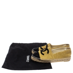 Pre Owned حذاء إسبادريل شانيل شعار CC كانفاس أسود/ أزرق مقاس 37