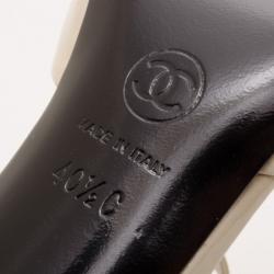 Pre Owned Chanel Triple Ankle Strap Camelia Heels Size 40.5