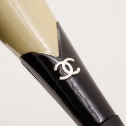 Pre Owned Chanel Triple Ankle Strap Camelia Heels Size 40.5