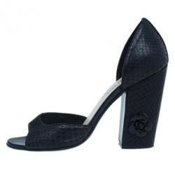 Pre Owned Chanel Black Python D’orsay Pumps Size 38