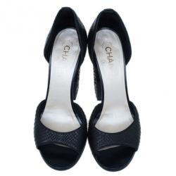 Pre Owned Chanel Black Python D’orsay Pumps Size 38