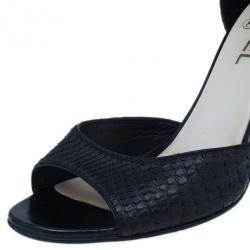 Pre Owned Chanel Black Python D’orsay Pumps Size 38