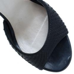 Pre Owned Chanel Black Python D’orsay Pumps Size 38