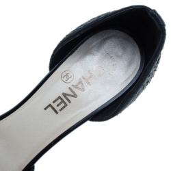 Pre Owned Chanel Black Python D’orsay Pumps Size 38