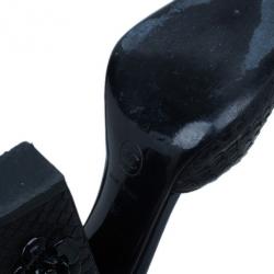Pre Owned Chanel Black Python D’orsay Pumps Size 38