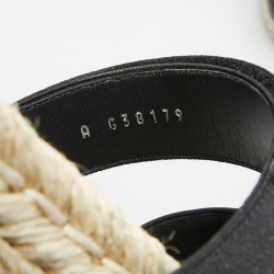 مملوكة مسبقًا Chanel Black Leather And CC Velcro Espadrille Flat Sandals Size 39