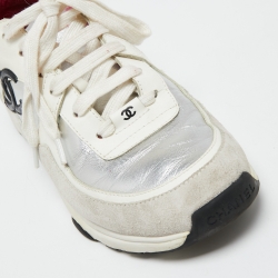 مملوكة مسبقًا Chanel Multicolor Suede And Leather CC Low Top Sneakers Size 39