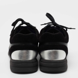 Pre Owned Chanel Multicolor Velvet and Leather CC Low Top Sneakers Size 41