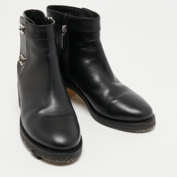 مملوكة مسبقًا Chanel Black Leather Ankle Boots Size 39