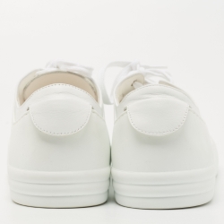 Pre Owned Chanel White Leather CC Low Top Sneakers Size 40 