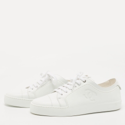 Chanel White Leather CC Low Top Sneakers Size 40 Chanel